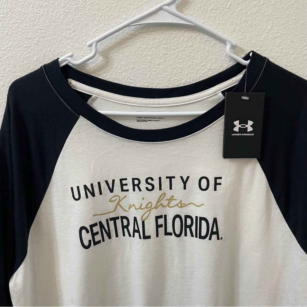Under armour UCF Knights ringer shirt white black 2XL NWT - Picture 3 of 5